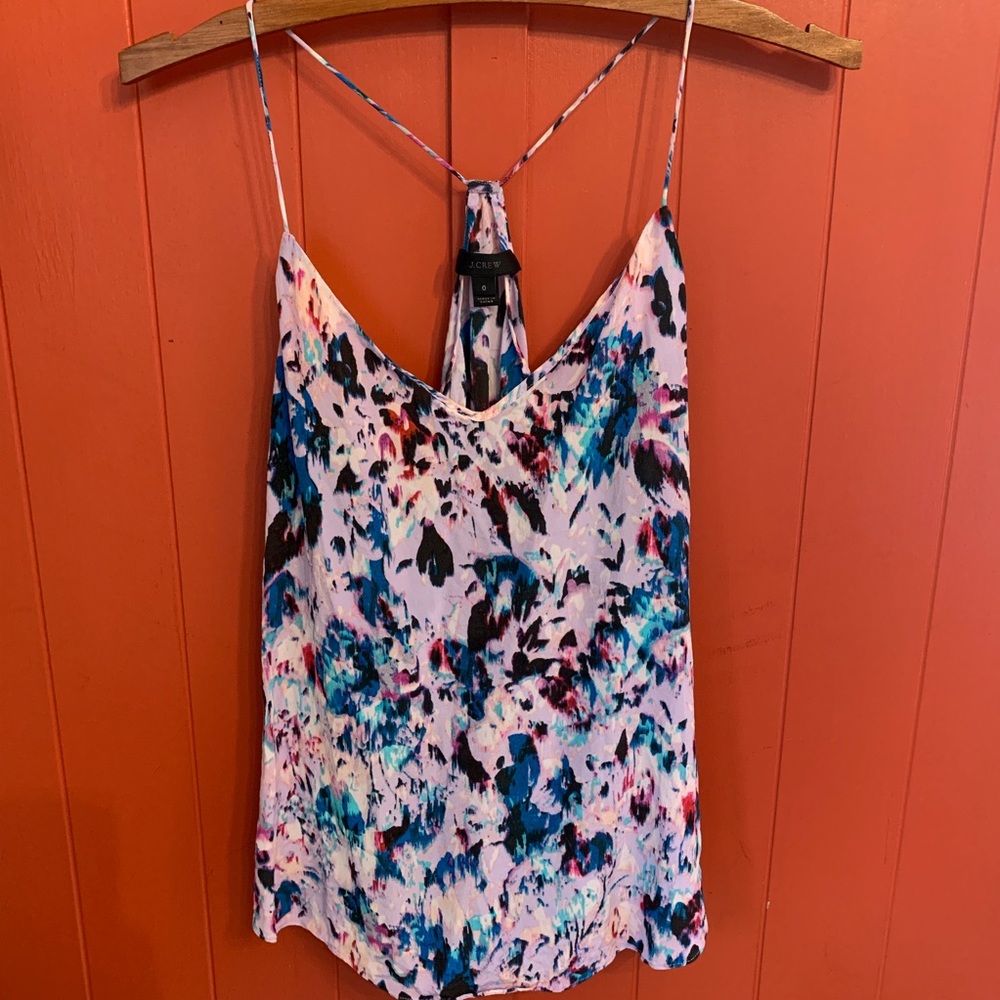 J. Crew floral tank blue and purple